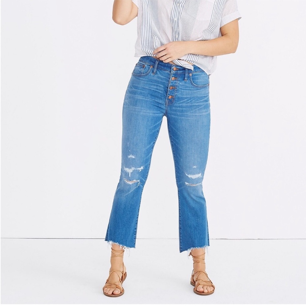 Madewell Cali Demi Boot Cut Jeans in Blue